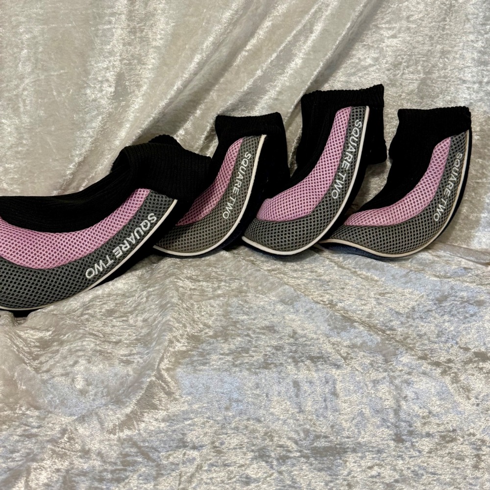 Set of‎ 4 Square Two Light Easy Golf Club Headcovers Black Pink Gray: FW,1,4,5